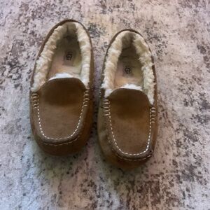 UGG Chestnut Suede Slippers with Plush Lining